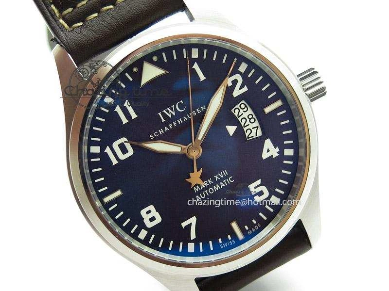 Mark XVII Le Petit Prince MK Maker 1:1 Best Edition SS Blue Dial A2892 On Brown Leather Strap