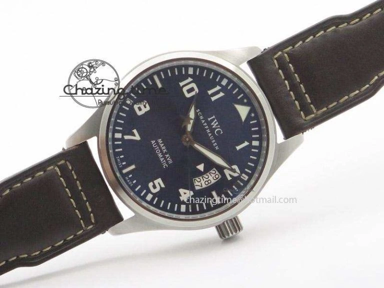 Mark XVII Le Petit Prince MK Maker 1:1 Best Edition SS Blue Dial A2892 On Brown Leather Strap