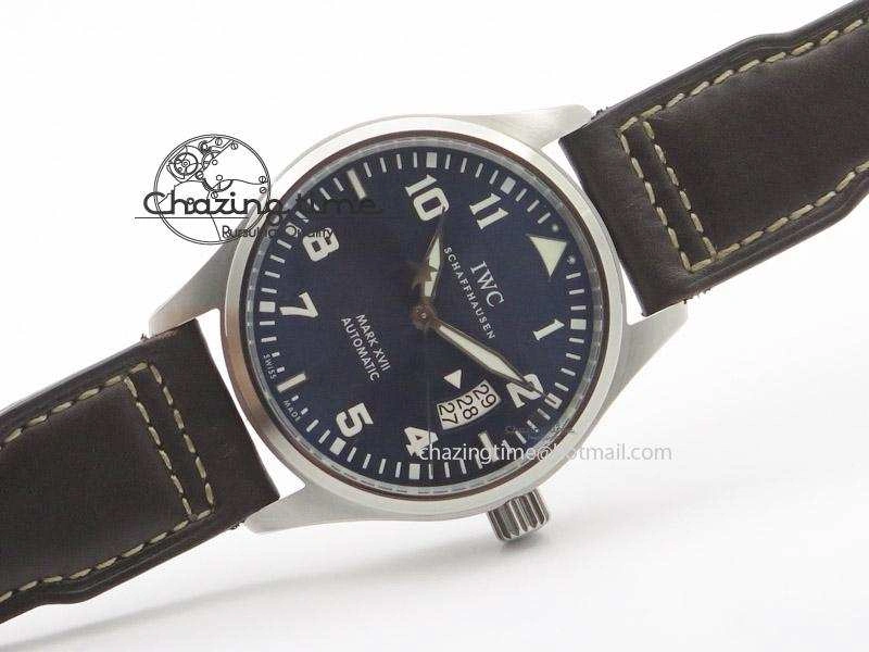 Mark XVII Le Petit Prince MK Maker 1:1 Best Edition SS Blue Dial A2892 On Brown Leather Strap