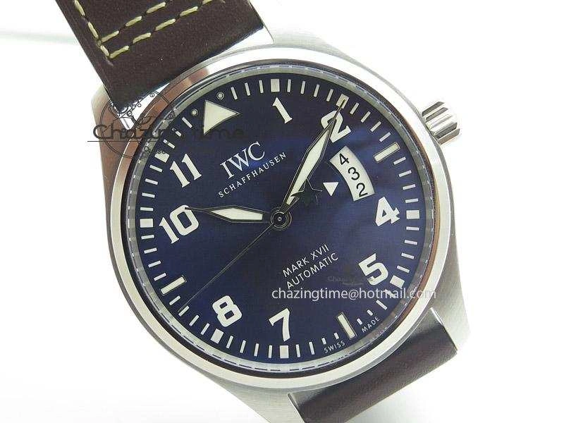 Mark XVII Le Petit Prince MK Maker 1:1 Best Edition SS Blue Dial On Brown Leather Strap A2892