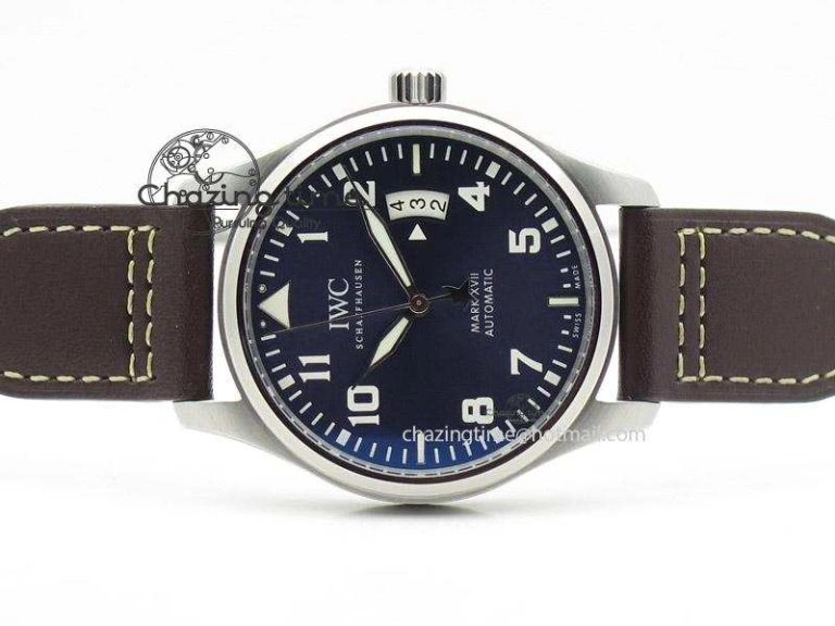 Mark XVII Le Petit Prince MK Maker 1:1 Best Edition SS Blue Dial On Brown Leather Strap A2892