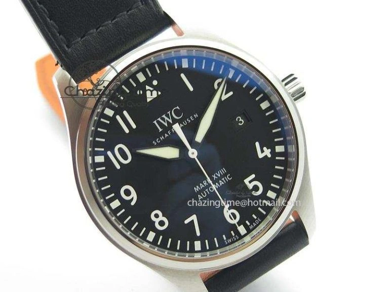 Mark XVIII IW327001 SS Mk Maker Best Edition Black Dial On Black Leather Strap A2892