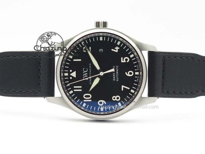 Mark XVIII IW327001 SS Mk Maker Best Edition Black Dial On Black Leather Strap A2892