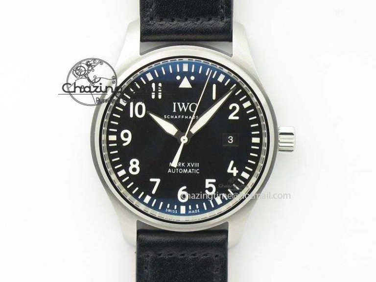 Mark XVIII IW327001 V6F Best Edition Black Dial On Black Leather Strap A2892