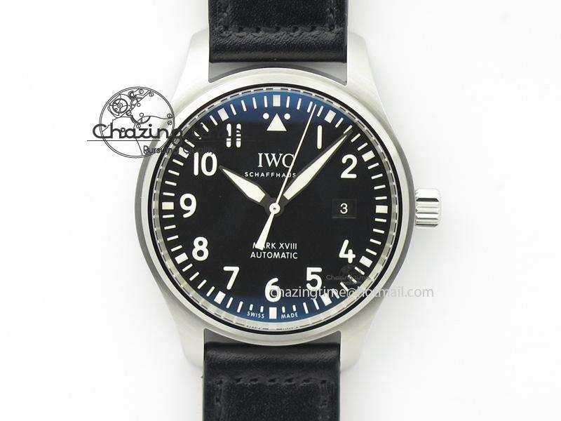 Mark XVIII IW327001 V6F Best Edition Black Dial On Black Leather Strap A2892