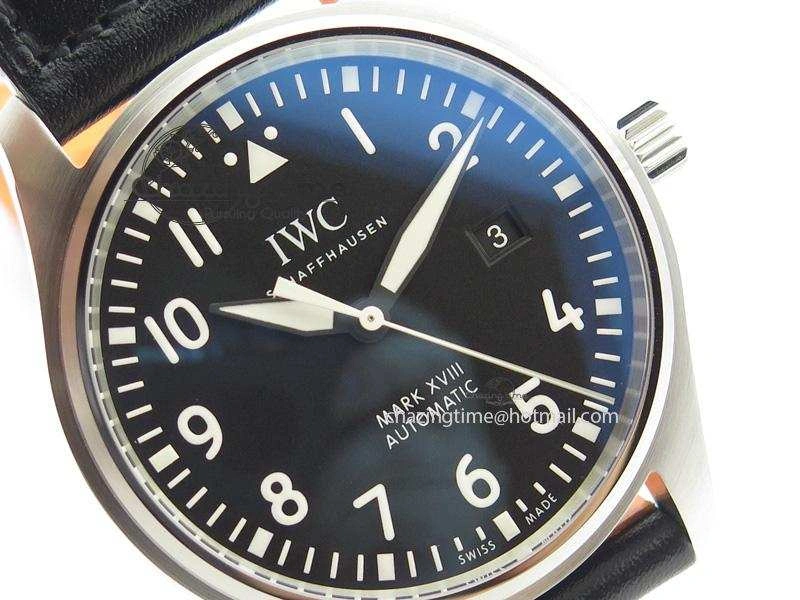 Mark XVIII IW327001 V6F Best Edition Black Dial On Black Leather Strap A2892
