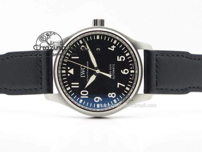 Mark XVIII IW327001 V6F Best Edition Black Dial On Black Leather Strap A2892