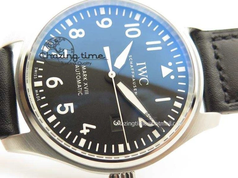 Mark XVIII IW327001 V6F Best Edition Black Dial On Black Leather Strap A2892