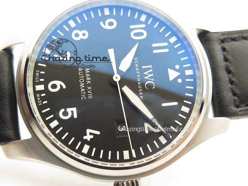 Mark XVIII IW327001 V6F Best Edition Black Dial On Black Leather Strap A2892
