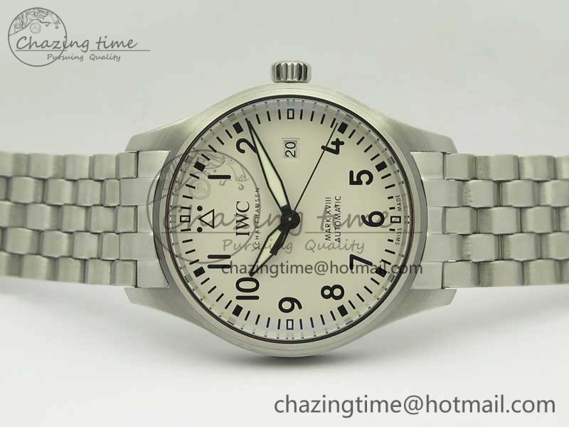 Mark XVIII IW327002 MKS 1:1 Best Edition White Dial On SS Bracelet MIYOTA 9015 V2