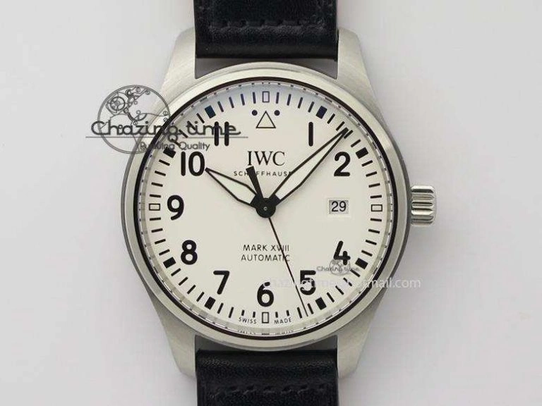 Mark XVIII IW327002 V6F Best Edition White Dial On Black Leather Strap A2892