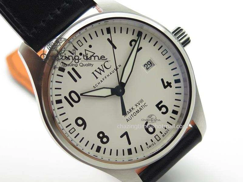 Mark XVIII IW327002 V6F Best Edition White Dial On Black Leather Strap A2892