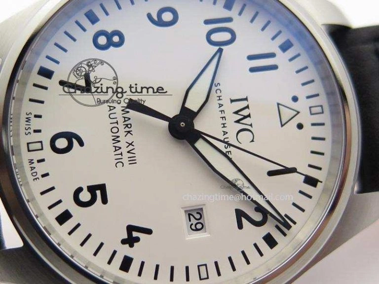 Mark XVIII IW327002 V6F Best Edition White Dial On Black Leather Strap A2892