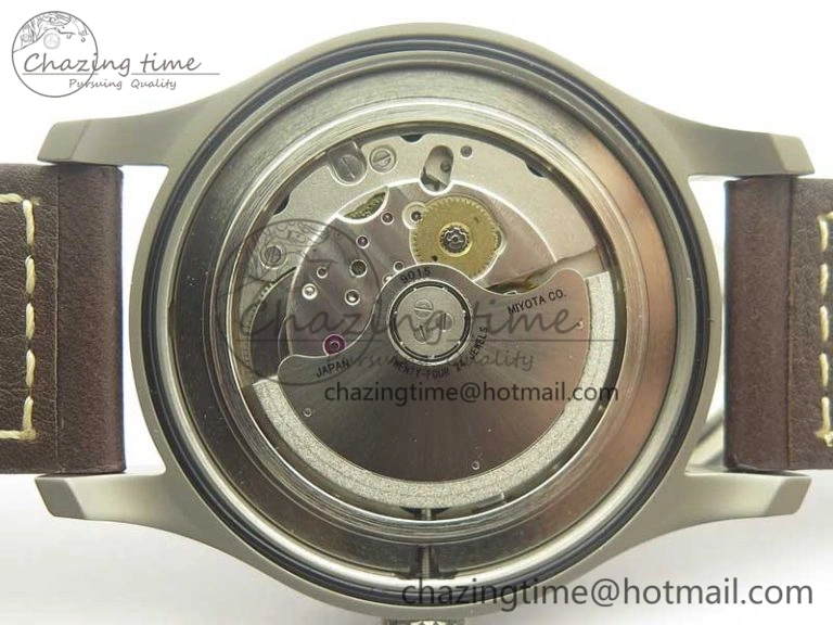 Mark XVIII IW327006 Titanium GSF 1:1 Best Edition Black Dial on Brown Leather Strap A2892