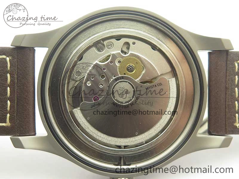 Mark XVIII IW327006 Titanium GSF 1:1 Best Edition Black Dial on Brown Leather Strap A2892