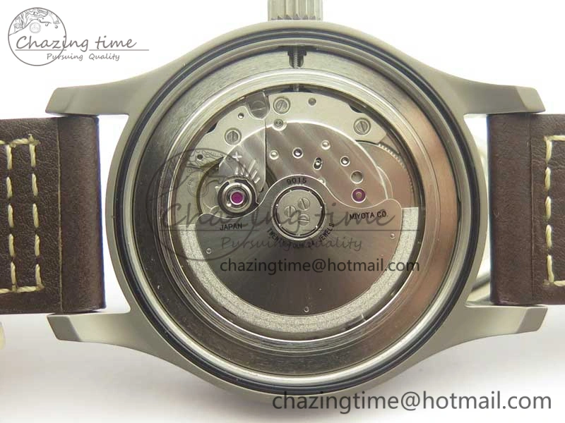 Mark XVIII IW327006 Titanium GSF 1:1 Best Edition Black Dial on Brown Leather Strap A2892