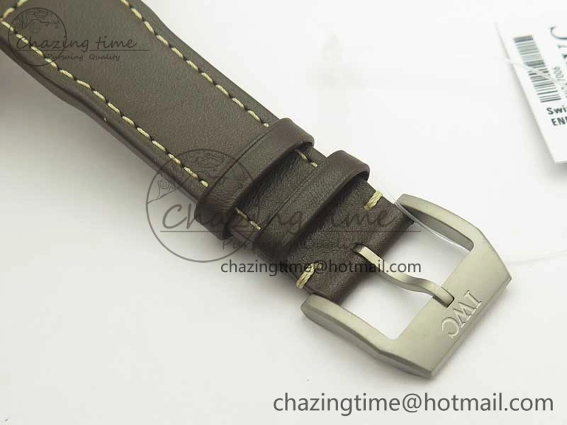 Mark XVIII IW327006 Titanium GSF 1:1 Best Edition Black Dial on Brown Leather Strap A2892
