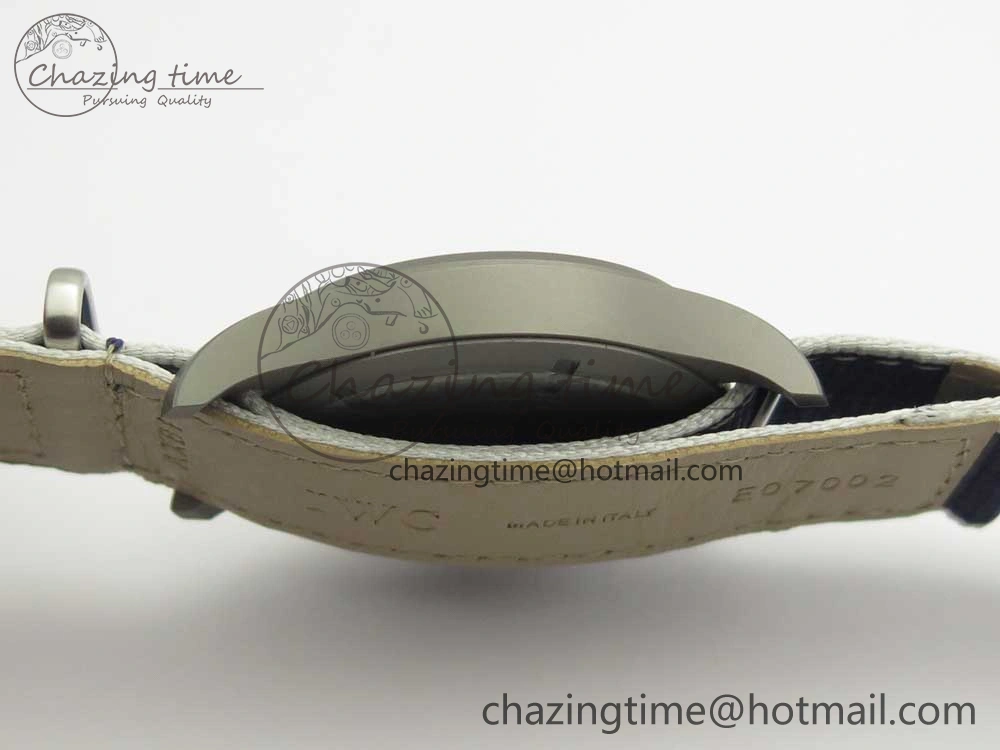 Mark XVIII IW327006 Titanium Grand M+F 1:1 Best Edition Black Dial on Nylon Strap A35111 (Free Leather Strap)