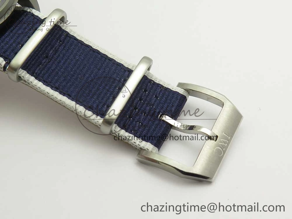 Mark XVIII IW327006 Titanium Grand M+F 1:1 Best Edition Black Dial on Nylon Strap A35111 (Free Leather Strap)