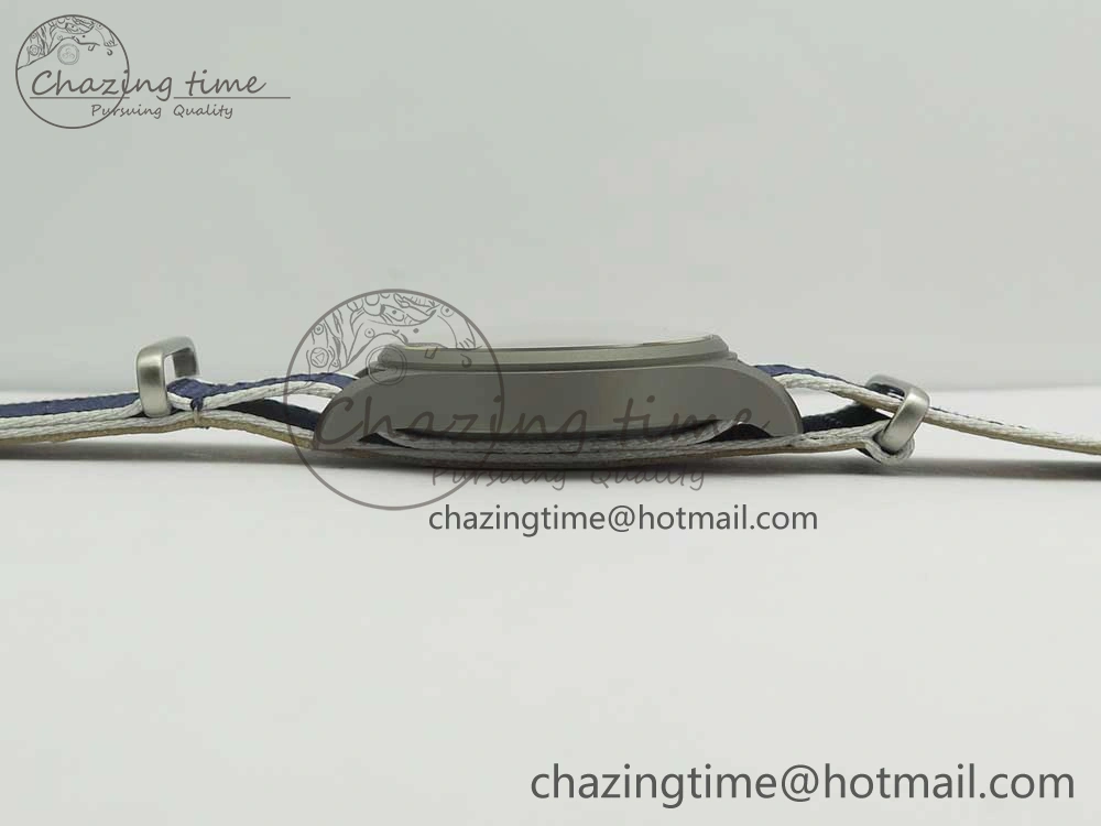 Mark XVIII IW327006 Titanium Grand M+F 1:1 Best Edition Black Dial on Nylon Strap A35111 (Free Leather Strap)