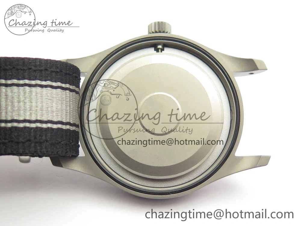 Mark XVIII IW327006 Titanium Grand M+F 1:1 Best Edition Black Dial on Nylon Strap A35111 (Free Leather Strap)