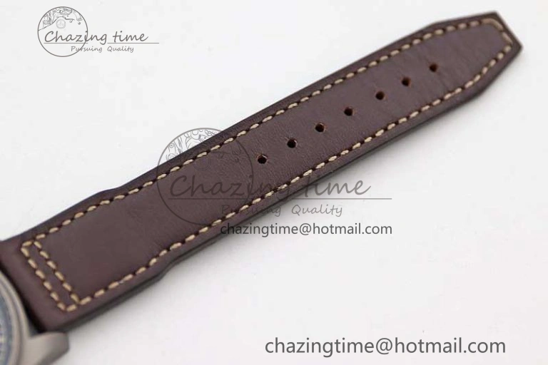 Mark XVIII IW327006 Titanium M+F 1:1 Best Edition Black Dial on Brown Leather Strap A35111
