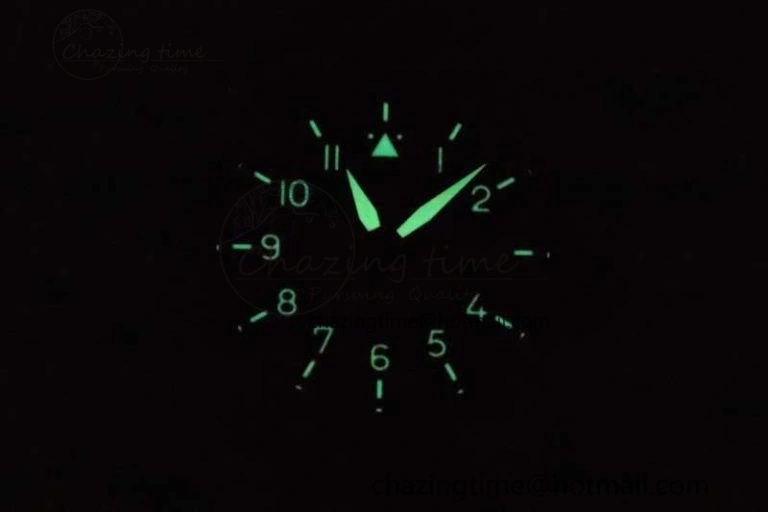 Mark XVIII IW327006 Titanium M+F 1:1 Best Edition Black Dial on Brown Leather Strap A35111
