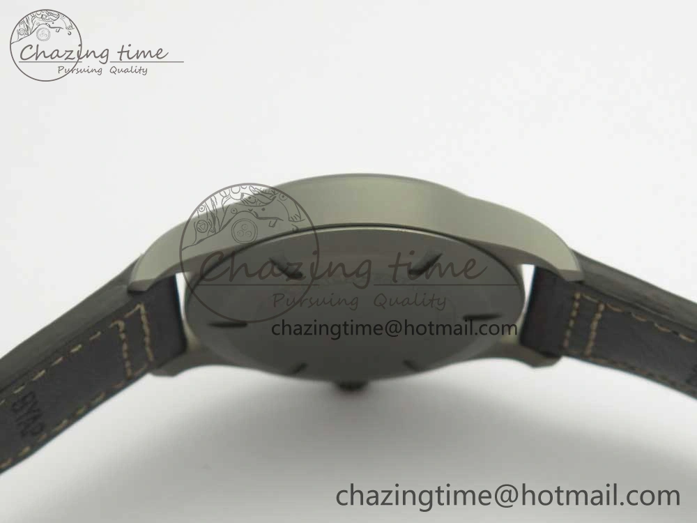 Mark XVIII IW327006 Titanium M+F 1:1 Best Edition Black Dial on Brown Leather Strap A35111