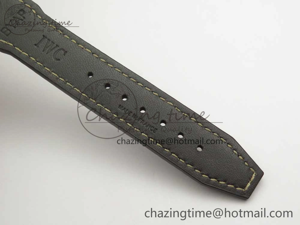 Mark XVIII IW327006 Titanium M+F 1:1 Best Edition Black Dial on Brown Leather Strap A35111