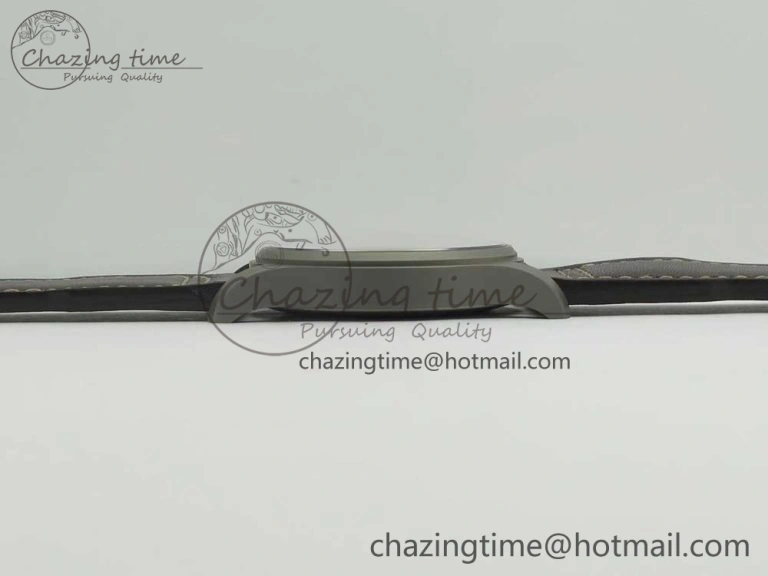 Mark XVIII IW327006 Titanium M+F 1:1 Best Edition Black Dial on Brown Leather Strap A35111