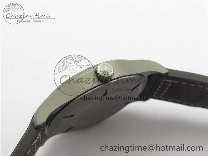 Mark XVIII IW327006 Titanium V7F 1:1 Best Edition Black Dial on Brown Leather Strap A2892
