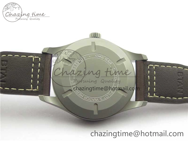 Mark XVIII IW327006 Titanium V7F 1:1 Best Edition Black Dial on Brown Leather Strap A2892