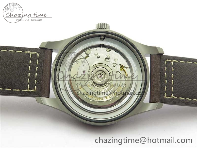 Mark XVIII IW327006 Titanium V7F 1:1 Best Edition Black Dial on Brown Leather Strap A2892