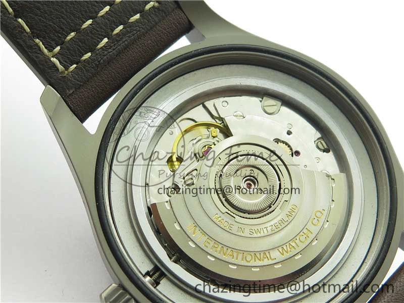 Mark XVIII IW327006 Titanium V7F 1:1 Best Edition Black Dial on Brown Leather Strap A2892