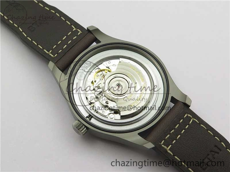 Mark XVIII IW327006 Titanium V7F 1:1 Best Edition Black Dial on Brown Leather Strap A2892