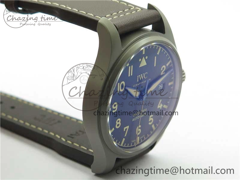 Mark XVIII IW327006 Titanium V7F 1:1 Best Edition Black Dial on Brown Leather Strap A2892