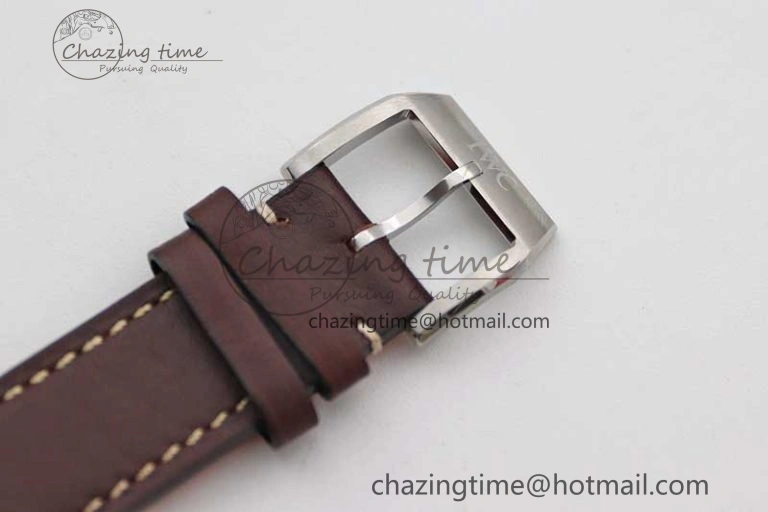 Mark XVIII IW327010 SS M+F 1:1 Best Edition Blue Dial on Brown Leather Strap A35111
