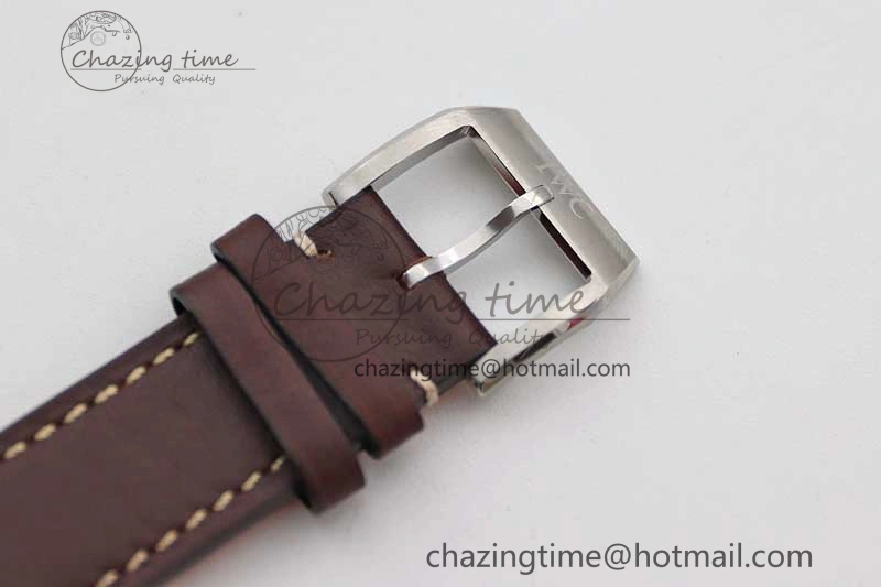 Mark XVIII IW327010 SS M+F 1:1 Best Edition Blue Dial on Brown Leather Strap A35111