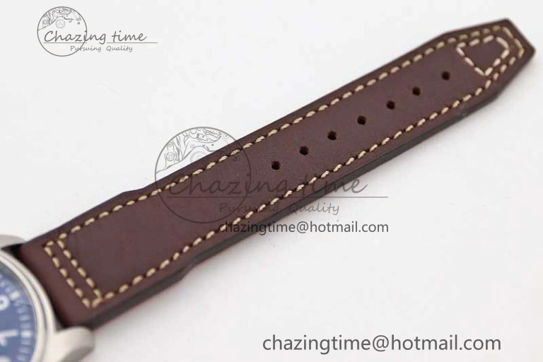 Mark XVIII IW327010 SS M+F 1:1 Best Edition Blue Dial on Brown Leather Strap A35111