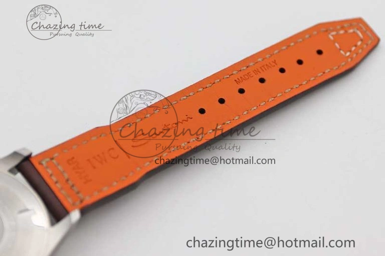 Mark XVIII IW327010 SS M+F 1:1 Best Edition Blue Dial on Brown Leather Strap A35111
