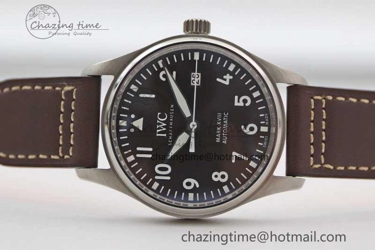 Mark XVIII IW327010 SS M+F 1:1 Best Edition Brown Dial on Brown Leather Strap A35111