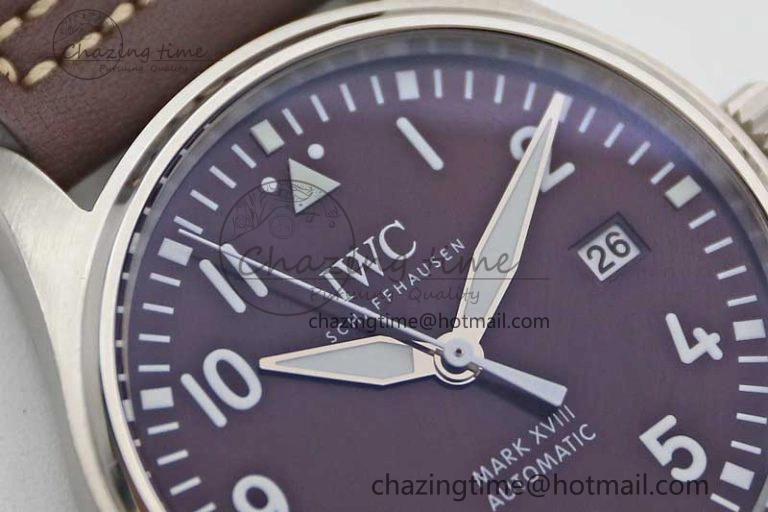 Mark XVIII IW327010 SS M+F 1:1 Best Edition Brown Dial on Brown Leather Strap A35111