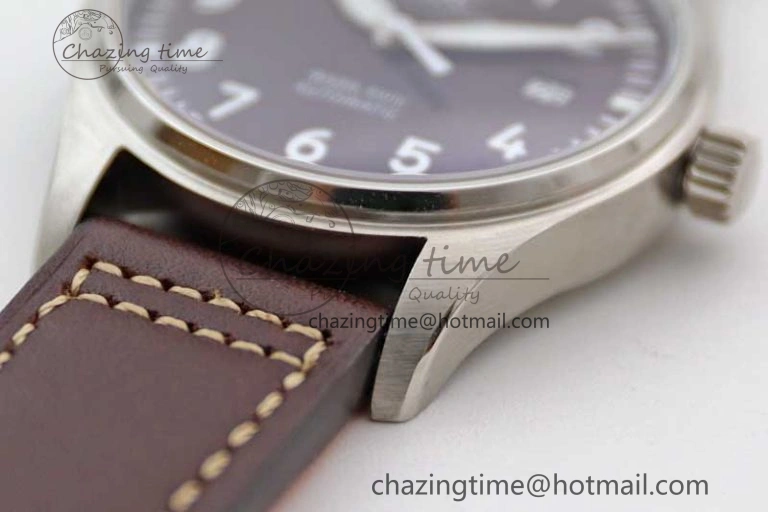 Mark XVIII IW327010 SS M+F 1:1 Best Edition Brown Dial on Brown Leather Strap A35111