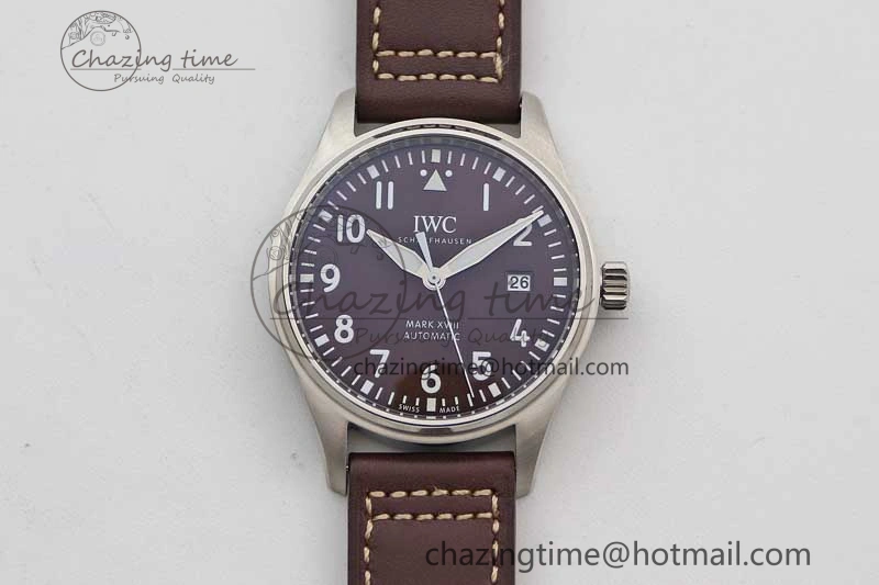 Mark XVIII IW327010 SS M+F 1:1 Best Edition Brown Dial on Brown Leather Strap A35111
