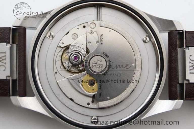 Mark XVIII IW327010 SS M+F 1:1 Best Edition Green Dial on Brown Leather Strap A35111 (Free Nylon Strap)