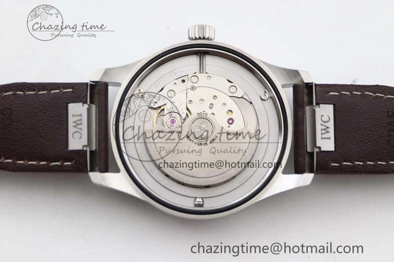 Mark XVIII IW327010 SS M+F 1:1 Best Edition Green Dial on Brown Leather Strap A35111 (Free Nylon Strap)