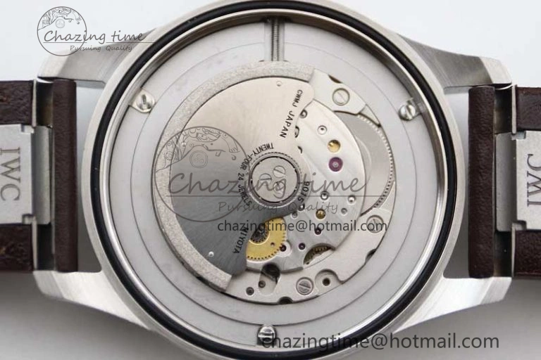 Mark XVIII IW327010 SS M+F 1:1 Best Edition Green Dial on Brown Leather Strap A35111 (Free Nylon Strap)