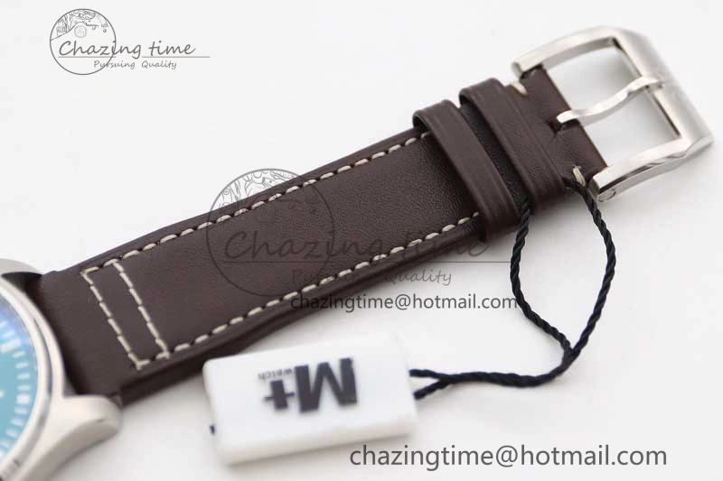 Mark XVIII IW327010 SS M+F 1:1 Best Edition Green Dial on Brown Leather Strap A35111 (Free Nylon Strap)