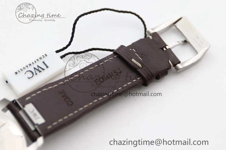 Mark XVIII IW327010 SS M+F 1:1 Best Edition Green Dial on Brown Leather Strap A35111 (Free Nylon Strap)