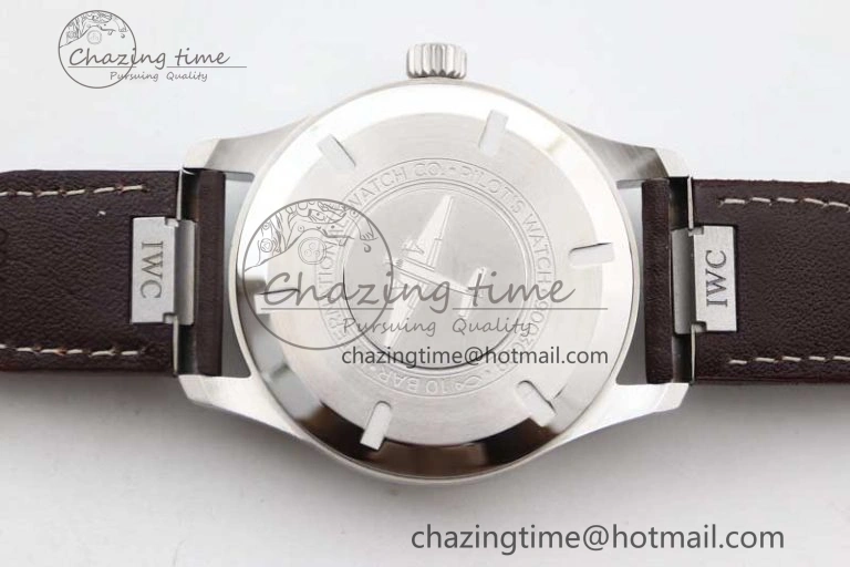 Mark XVIII IW327010 SS M+F 1:1 Best Edition Green Dial on Brown Leather Strap A35111 (Free Nylon Strap)